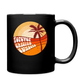 Forever Chasing Sunsets Retro Summer Vacation - Full Colour Mug - black - Right