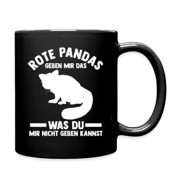 Roter Panda - Tasse einfarbig - Schwarz - Rechts