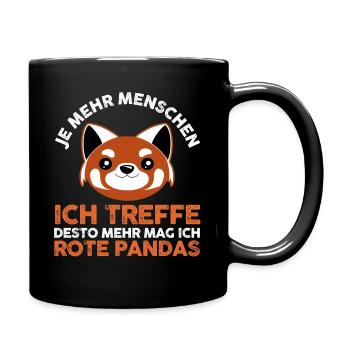 Roter Panda - Tasse einfarbig - Schwarz - Rechts