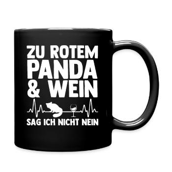 Roter Panda - Tasse einfarbig - Schwarz - Rechts