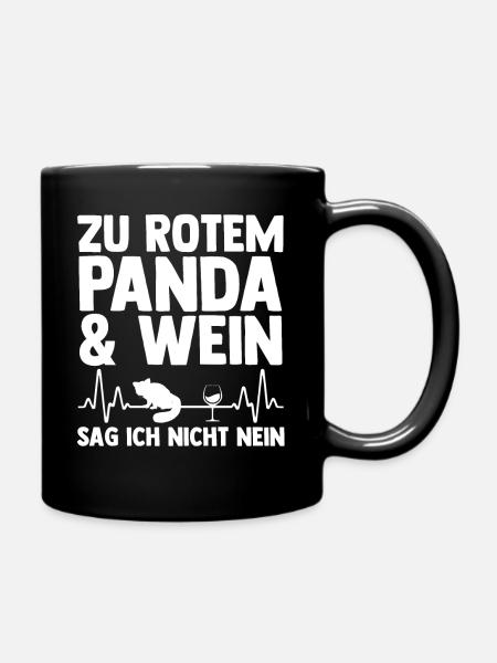 Roter Panda - Tasse einfarbig - Schwarz