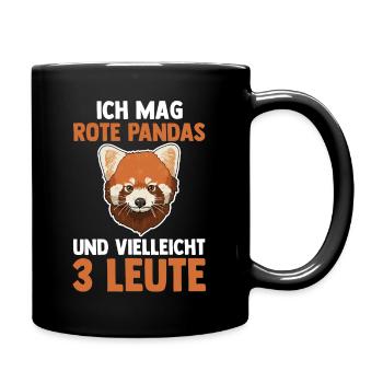 Roter Panda - Tasse einfarbig - Schwarz - Rechts
