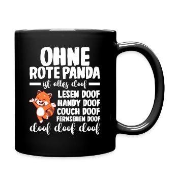 Roter Panda - Tasse einfarbig - Schwarz - Rechts