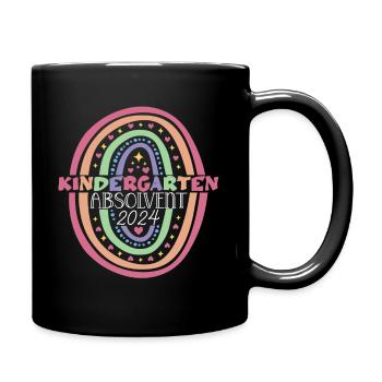 Kindergarten Absolvent 2024 Regenbogen Einschulung - Tasse einfarbig - Schwarz - Rechts