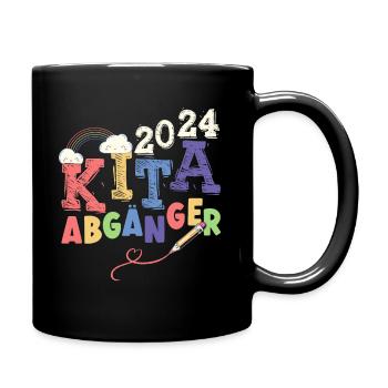 Kita Abgänger 2024 Kita Regenbogen Einschulung - Tasse einfarbig - Schwarz - Rechts