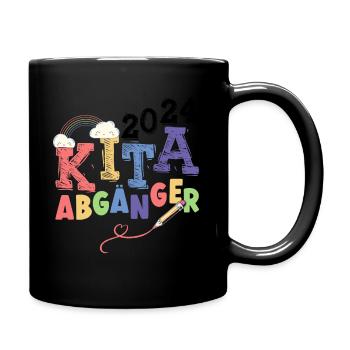 Kita Abgänger 2024 Kita Regenbogen Einschulung - Tasse einfarbig - Schwarz - Rechts