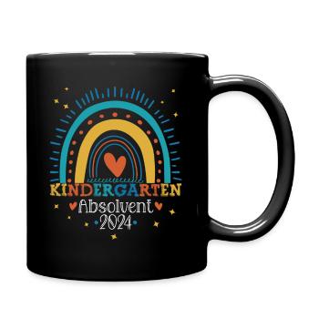 Kindergarten Absolvent 2024 Regenbogen Einschulung - Tasse einfarbig - Schwarz - Rechts
