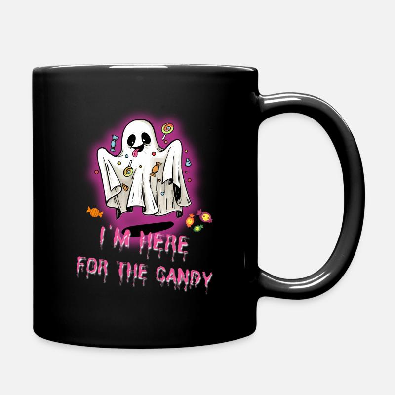 Ich bin hier wegen der Süßigkeiten - Tasse einfarbig - Schwarz