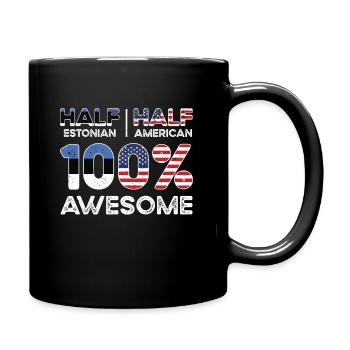 Estnischer amerikanischer Patriot USA Gewachsenes - Tasse einfarbig - Schwarz - Rechts