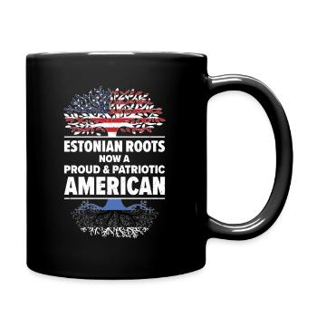 Estnischer amerikanischer Patriot USA Gewachsenes - Tasse einfarbig - Schwarz - Rechts