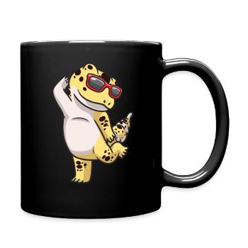 Leopardgecko Pakistanischer Fettschwanzgecko - Tasse einfarbig - Schwarz - Rechts