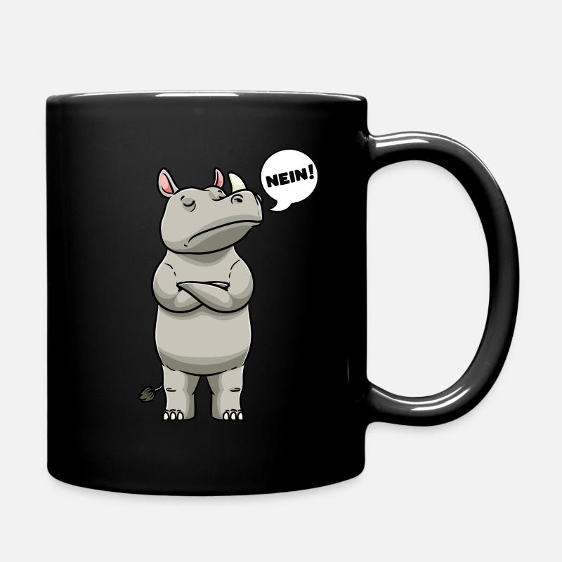 Rhinozeros Nashorn Stur Nein - Tasse einfarbig - Schwarz