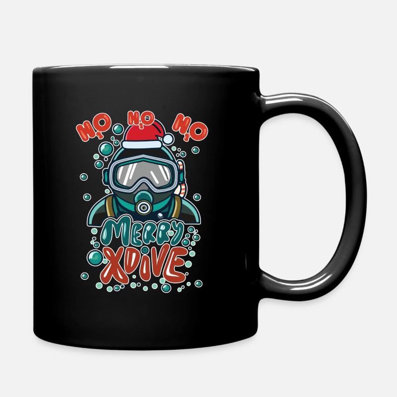 Diving Christmas Funny Gift - Full Colour Mug - black