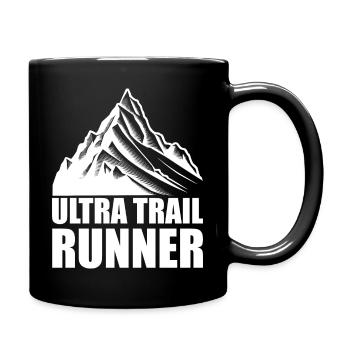Trail Run Ultra Running Berg Trekking Laufen - Tasse einfarbig - Schwarz - Rechts