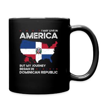 Dominikanische amerikanische Patriotin USA - Tasse einfarbig - Schwarz - Rechts