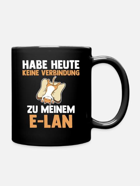 Katze Habe Heute Keine Verbindung Zu Meinem E-Lan - Tasse einfarbig - Schwarz