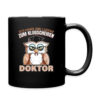 Doktor Abschluss Geschenk für PhD Abschlussfeier - Tasse einfarbig - Schwarz - Rechts