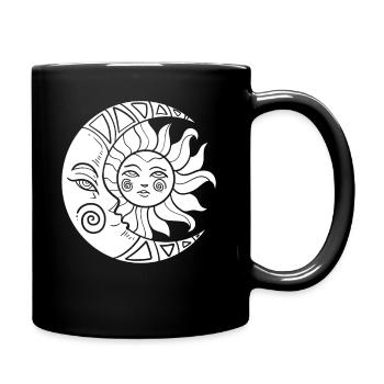Mond und Sonne Mondgeologe - Tasse einfarbig - Schwarz - Rechts