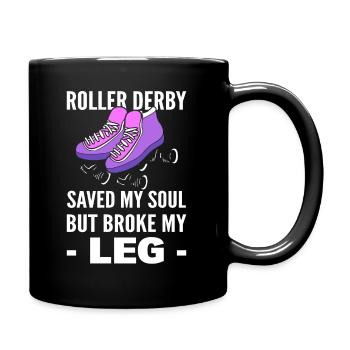 Roller Derby Skates Skater - Tasse einfarbig - Schwarz - Rechts
