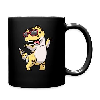 Leopardgecko Pakistanischer Fettschwanzgecko - Tasse einfarbig - Schwarz - Rechts