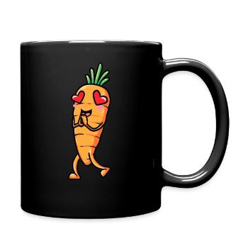 Carotte, Émoticône, Légume, Végétalien, Végétarien - Mug uni - noir - Droite