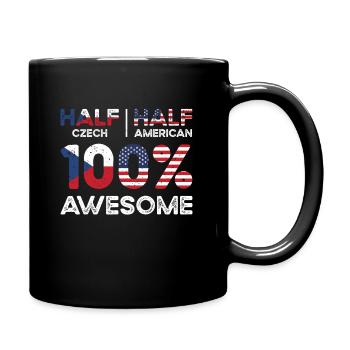 Czech American Patriot USA Grown Czech Republic - Full Colour Mug - black - Right