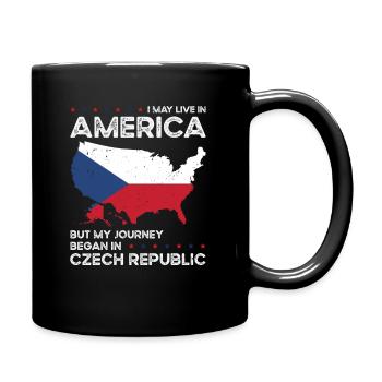 Czech American Patriot USA Grown Czech Republic - Full Colour Mug - black - Right