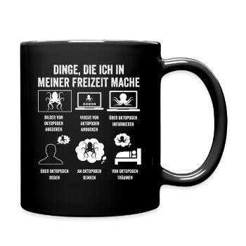 Tintenfisch Oktopus - Tasse einfarbig - Schwarz - Rechts