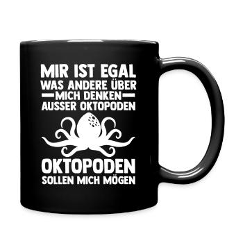 Tintenfisch Oktopus - Tasse einfarbig - Schwarz - Rechts