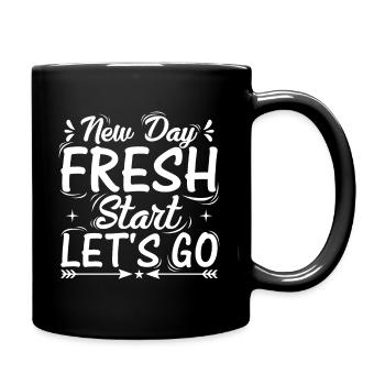 Nouveau jour, nouveau départ, c’est parti - Mug uni - noir - Droite