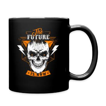 Future is now Orange Skull - Tasse einfarbig - Schwarz - Rechts