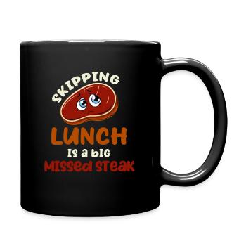 Skipping lunch is big - Full Colour Mug - black - Right