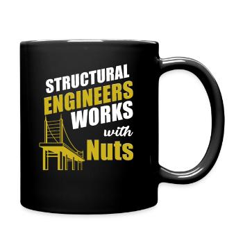 Bauzimmermann Statiker Arbeiten Mit Muttern - Tasse einfarbig - Schwarz - Rechts