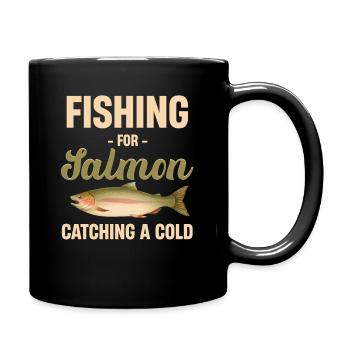 Fishing for Salmon Catch a Cold Funny - Full Colour Mug - black - Right