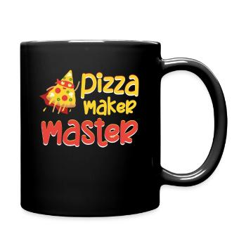 Pizzabäcker Meister Lustige Italienische Küche - Tasse einfarbig - Schwarz - Rechts
