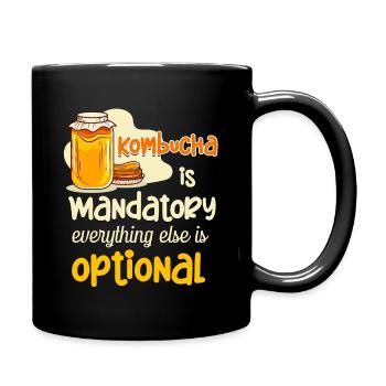 Yoghurt, kombucha is mandatory, everything else is - Full Colour Mug - black - Right