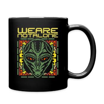 Lustiger Alien Spruch, Außerirdisch 70er Jahre - Tasse einfarbig - Schwarz - Rechts