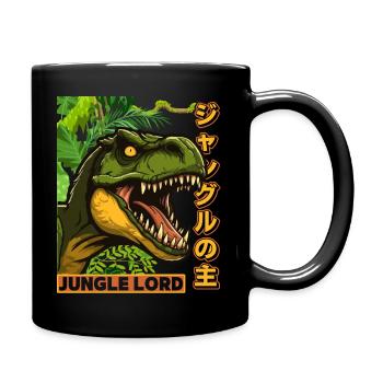 Vintage Dinosaurier, Spruch Jungle Lord Comic Stil - Tasse einfarbig - Schwarz - Rechts