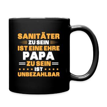 Sanitäter Rettungsdienst - Tasse einfarbig - Schwarz - Rechts