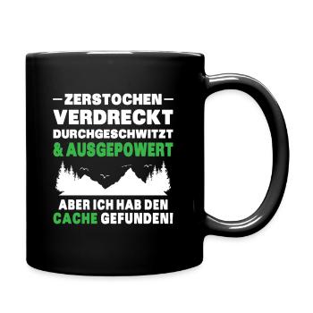 Gecache Geocaching Hobby Cache - Tasse einfarbig - Schwarz - Rechts