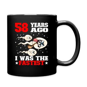 Lustiger Geburtstagsspruch 58 Jahre Alt - Tasse einfarbig - Schwarz - Rechts
