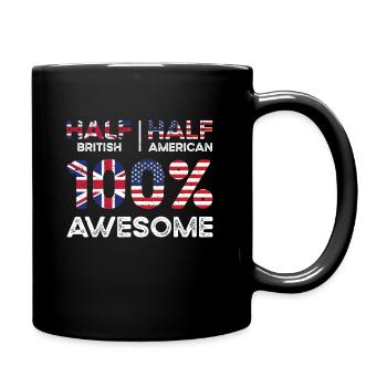 British American Patriot USA Grown United Kingdom - Full Colour Mug - black - Right