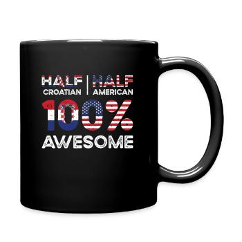 Croatian American Patriot USA Grown Croatia US - Full Colour Mug - black - Right