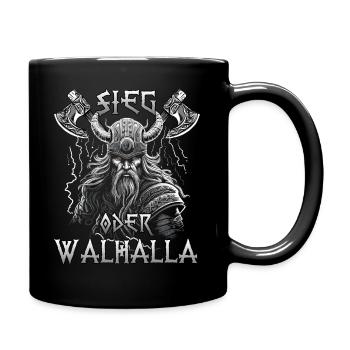 Valhalla Warrior Gift to a Warrior Culture - Full Colour Mug - black - Right