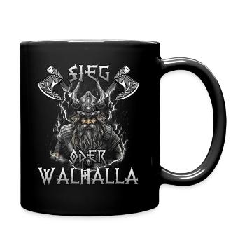 Walhalla Erbe Geschenk für Wikinger Fans - Tasse einfarbig - Schwarz - Rechts