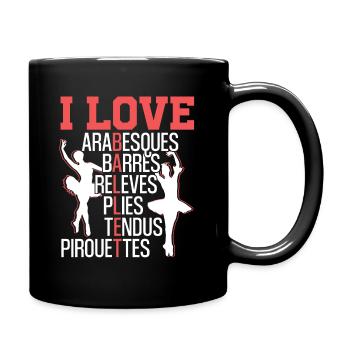Arabesques Barres Releves Plies Tendus Pirouettes - Tasse einfarbig - Schwarz - Rechts