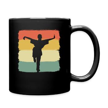 Kung-Fu-Kampf Kampfsportler - Tasse einfarbig - Schwarz - Rechts