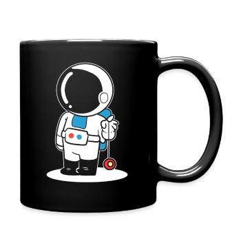 Astronaut spielt Yoyo Astronaut - Tasse einfarbig - Schwarz - Rechts