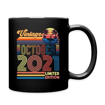 Jubiläum Oktober 2021. Geschenk Oktober 2021. - Tasse einfarbig - Schwarz - Rechts