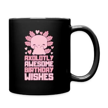 Axolotl Geburtstagsfeier - Tasse einfarbig - Schwarz - Rechts